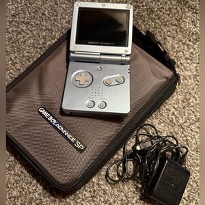 Game Boy Advance SP with Case and Charger